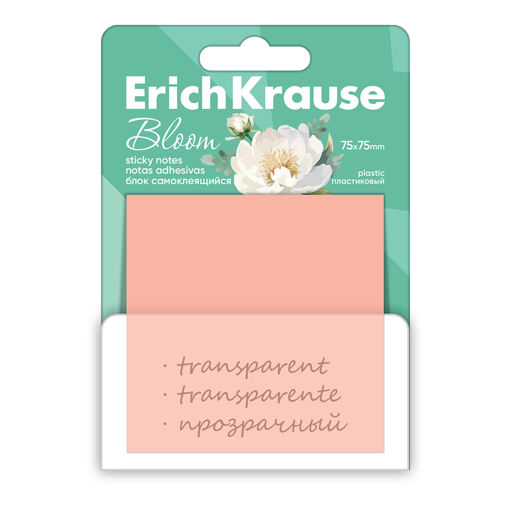 Picture of EK PLASTIC STICKY NOTES PASTEL PINK BLOOM 75X75MM